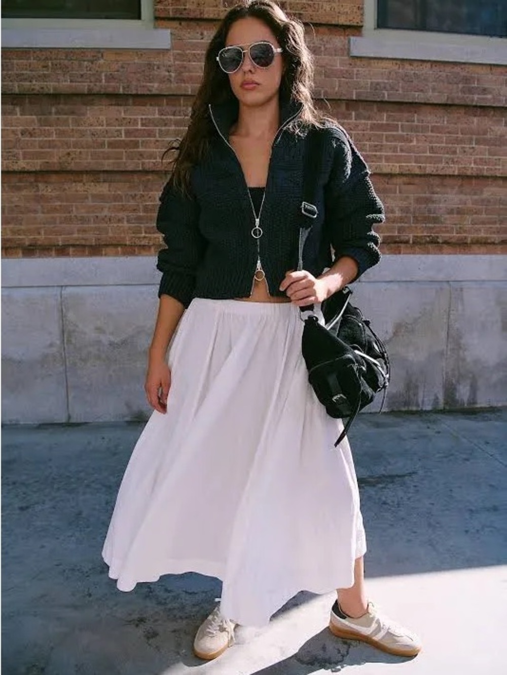 Free People Lowen Midi Skirt Ivory White 100% Cotton Size XL